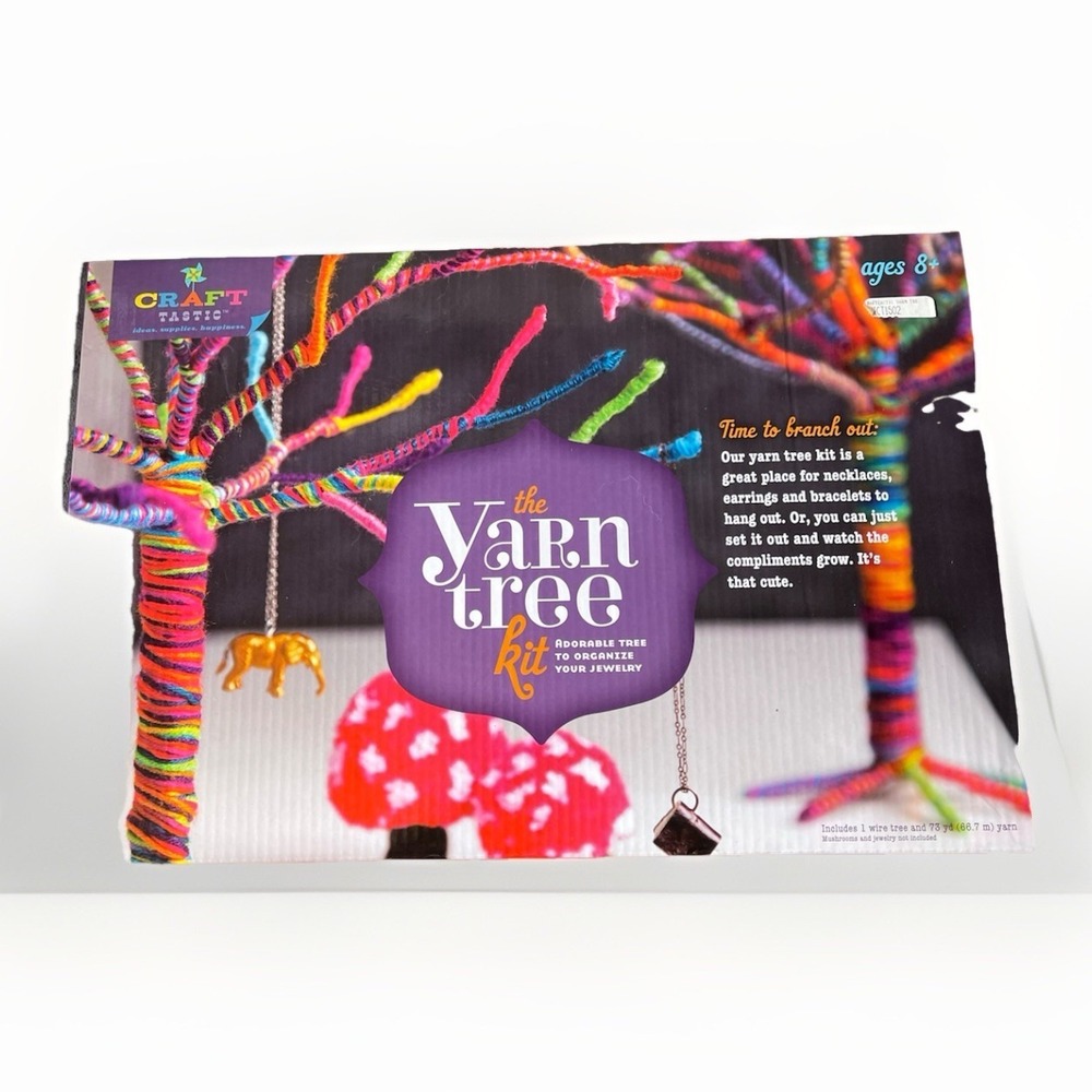 – Yarn Tree Kit – Craft Kit Makes One 18" Tall Jewelry Organizer